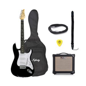 Infinity Black με Ενισχυτή-Θήκη-Ζώνη-Καλώδιο Πακέτο Ηλεκτρικής Κιθάρας