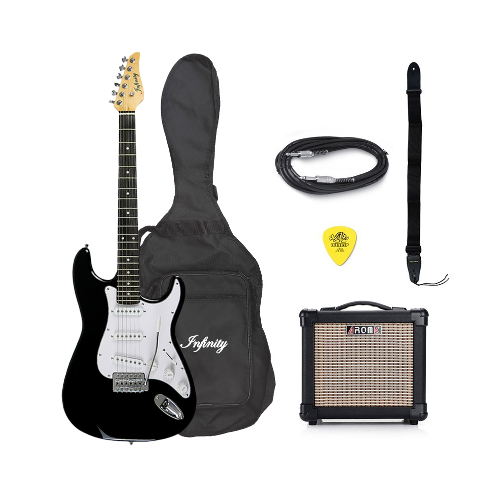 Infinity Black με Ενισχυτή-Θήκη-Ζώνη-Καλώδιο Πακέτο Ηλεκτρικής Κιθάρας